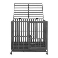 42" Dog Cage Strong Welded Super Big Pet Metal Crate Kennel Playpen Castor HOT