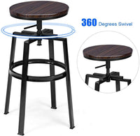 Set of 2 Bar Stools Kitchen Barstools Height Adjustable Counter Chairs