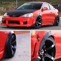 4x Universal Flexible Car Fender Flares Extra Wide Body Wheel Arches Gloss Black