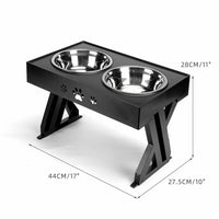 Adjustable Elevated Dog Bowls Adjusts to 3 Heights, Dog Dish with Double Bowls