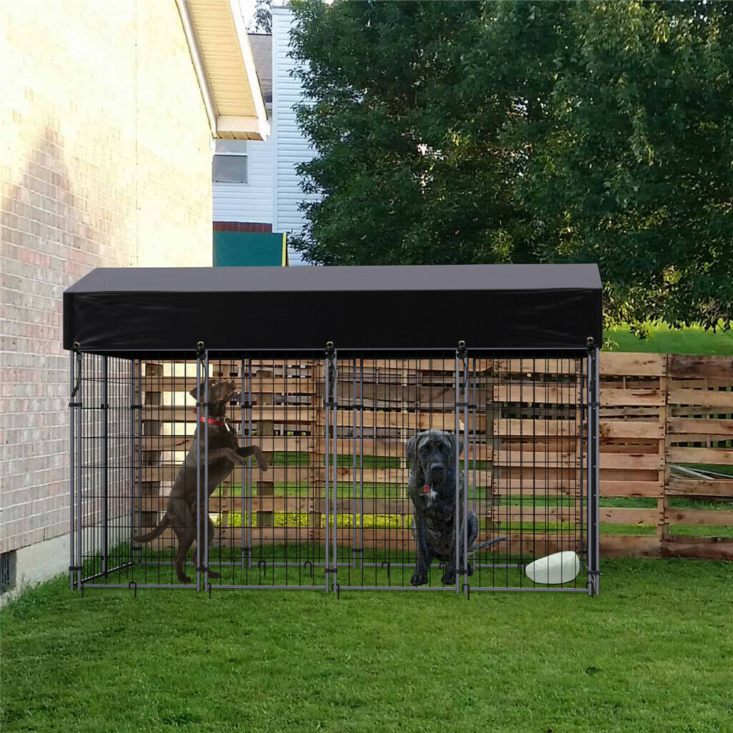 Giant Dog Kennel Dog Crate Cage Yard Animal Pet Enclosure Playpen WaterproofRoof