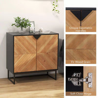 Modern Black Sideboard Buffet Cabinet – Storage Console Table & Accent Cabinet