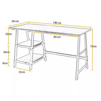 Computer Desk with Storage Shelves – Study Table, Laptop Desk, and Ladder-Style Workspace