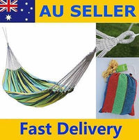 Brand New Quality Hanging Swinging Canvas Cotton Rich Stripy Hammock Large