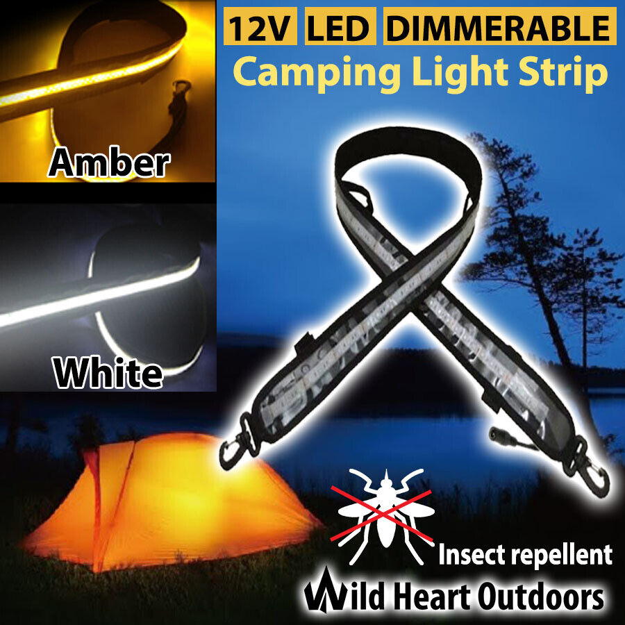 LED CAMPING LIGHT Dual Colour 12V 1.3M FLEXIBLE Dimmer 5050 SMD CARAVAN BOAT WAT