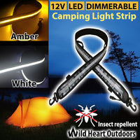 LED CAMPING LIGHT Dual Colour 12V 1.3M FLEXIBLE Dimmer 5050 SMD CARAVAN BOAT WAT