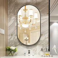 Oval Wall Mirror for Bathroom Aluminum Capsule Vanity Mirror Vertical&Horizontal