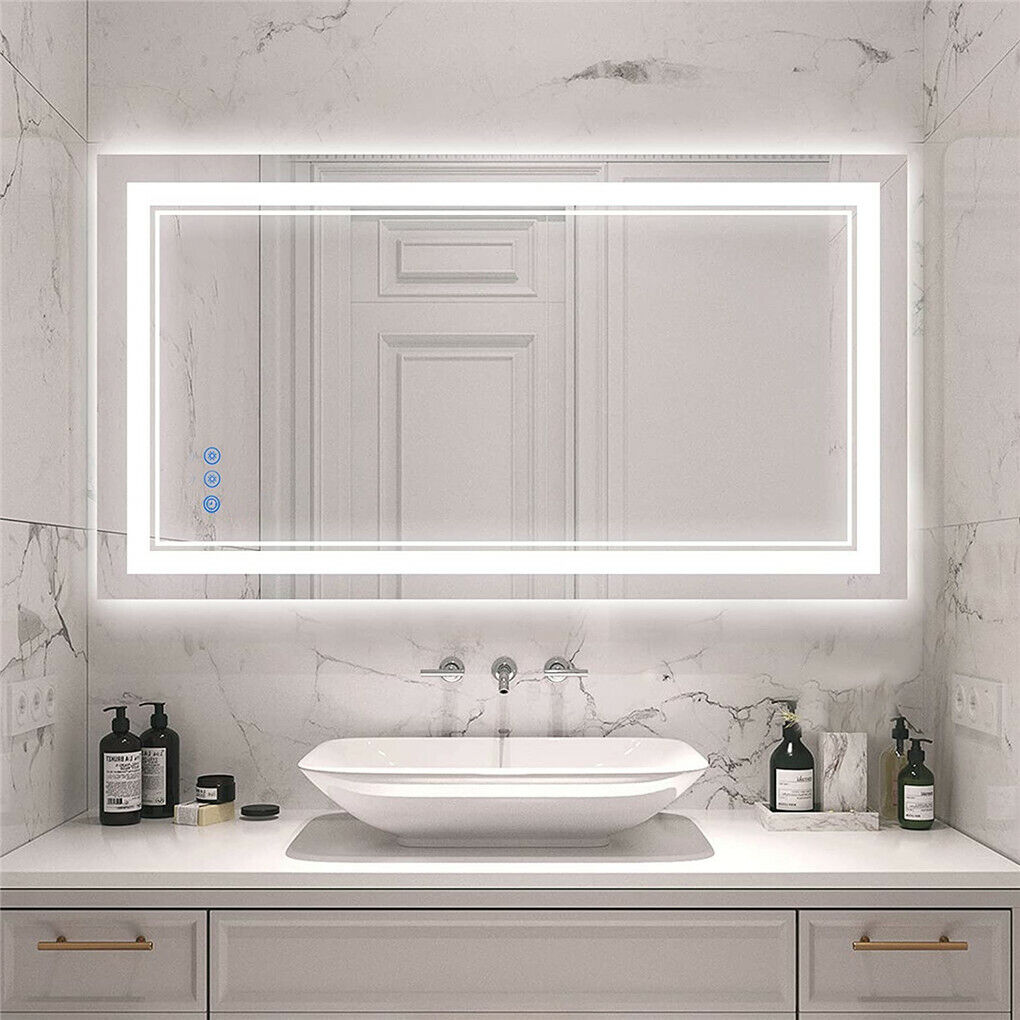 900*700MM Dimmable LED Bathroom Mirror Antifog Wall Mounted Vanity Makeup Mirror