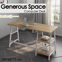 Computer Desk with Storage Shelves – Study Table, Laptop Desk, and Ladder-Style Workspace