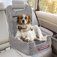 Ultra Soft Dog Car Seat Pet Booster Travel Bed Protector w Clip-on?Non-Slip Base