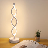 Bedside Lamp 3-Way Dimmable Spiral LED Table Lamp Nightstand Desk Reading Light