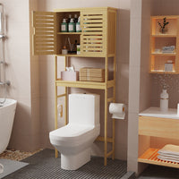 4-Tier Bamboo Bathroom Toilet Storage Rack