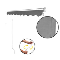 4x3M Folding Arm Awning Retractable CHARCOAL Outdoor Sunshade Canopy