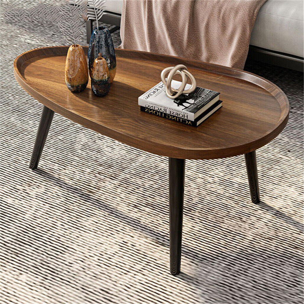 2 in 1 Detachable Walnut Nesting Coffee Table End Table for Balcony Living Room