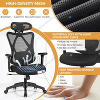 Reclining Mesh Office Chair Swivel Chair w/ Adjustable Lumbar Support