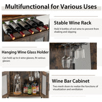 Kitchen Storage Cabinet Bar Shelf Wine Rack Doors Industrial Side Table