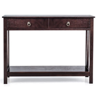 Console Table Accent Sofa Side Table with Drawer Shelf Entryway Espresso