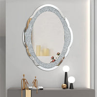 Diamond Decorative Oval Wall Mirror