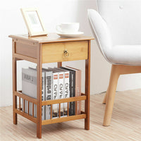 2 Tier Classic Bedside Table Drawer Side Table Living Room Coffee Tea End Table