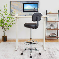 Swivel Drafting Chair Tall Office Standing Desk Chair Stool Footrest