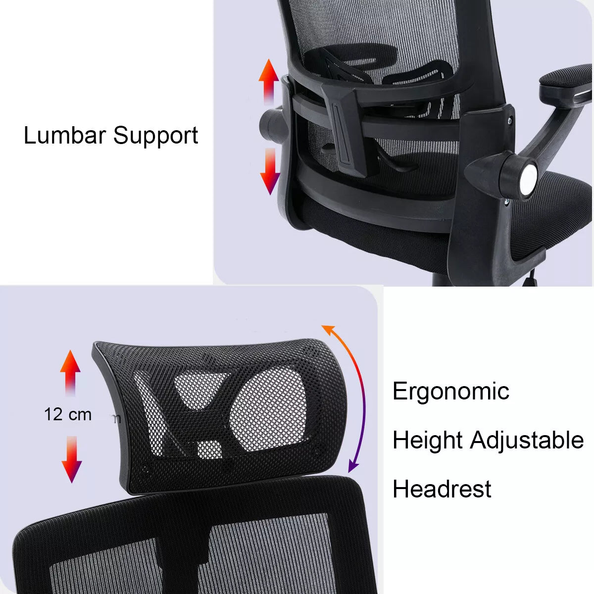 Ergonomic Gaming Office Chair with Mesh Back and Foam Seat