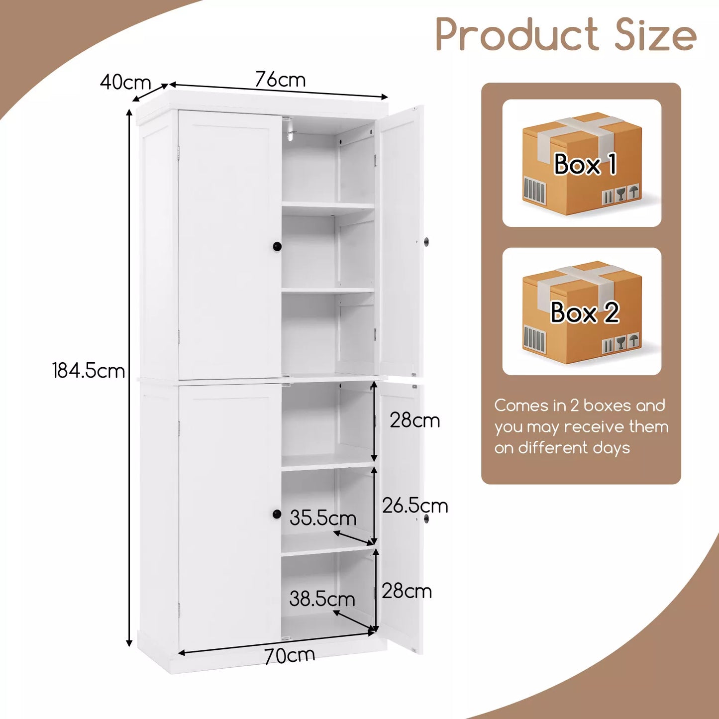 Modern 4-Door Kitchen Sideboard – Tall Buffet Cabinet & Storage Solution