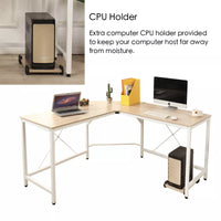 L-Shaped Corner Computer Desk – Large White Office Desk and Workstation