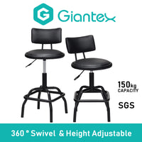 2 Pcs 360 Degree Swivel Bar Stools Pub Chairs Height Adjustable Modern Stool