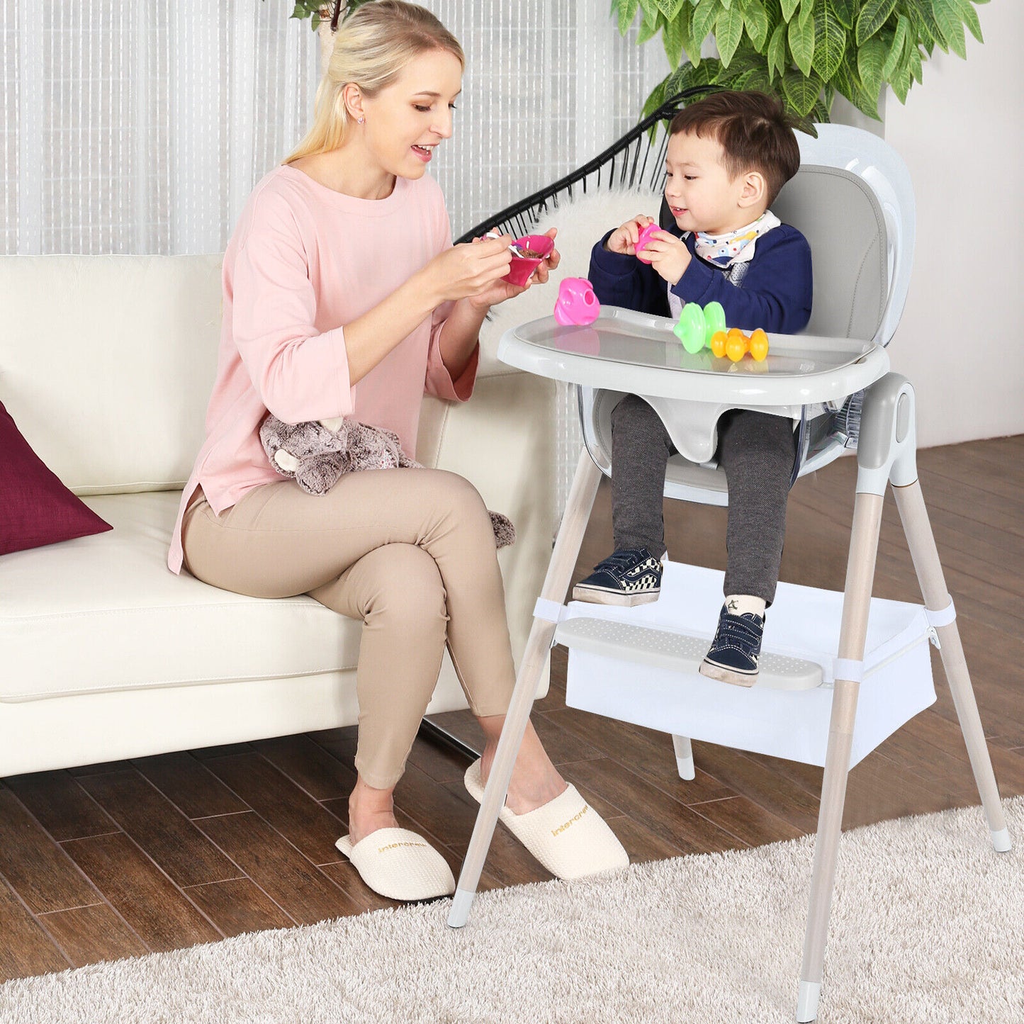 Baby High Chair Infant Dining Eating Feeding Highchair 3IN1 Rocking Seat Toddler