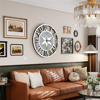 Oversize Luxury Wall Clocks Kitchen Clocks Decorative Roman Numerals 3D Frameles