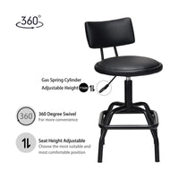 2 Pcs 360 Degree Swivel Bar Stools Pub Chairs Height Adjustable Modern Stool