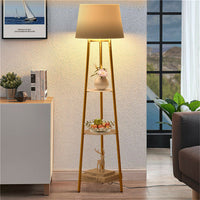 160CM Tall LED Floor Lamp Marble Shelves Corner Free Standing Lamp Reading Light