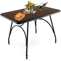 Dining Table Industrial Kitchen Table Wood & Steel Frame 110 x 70 x 76cm