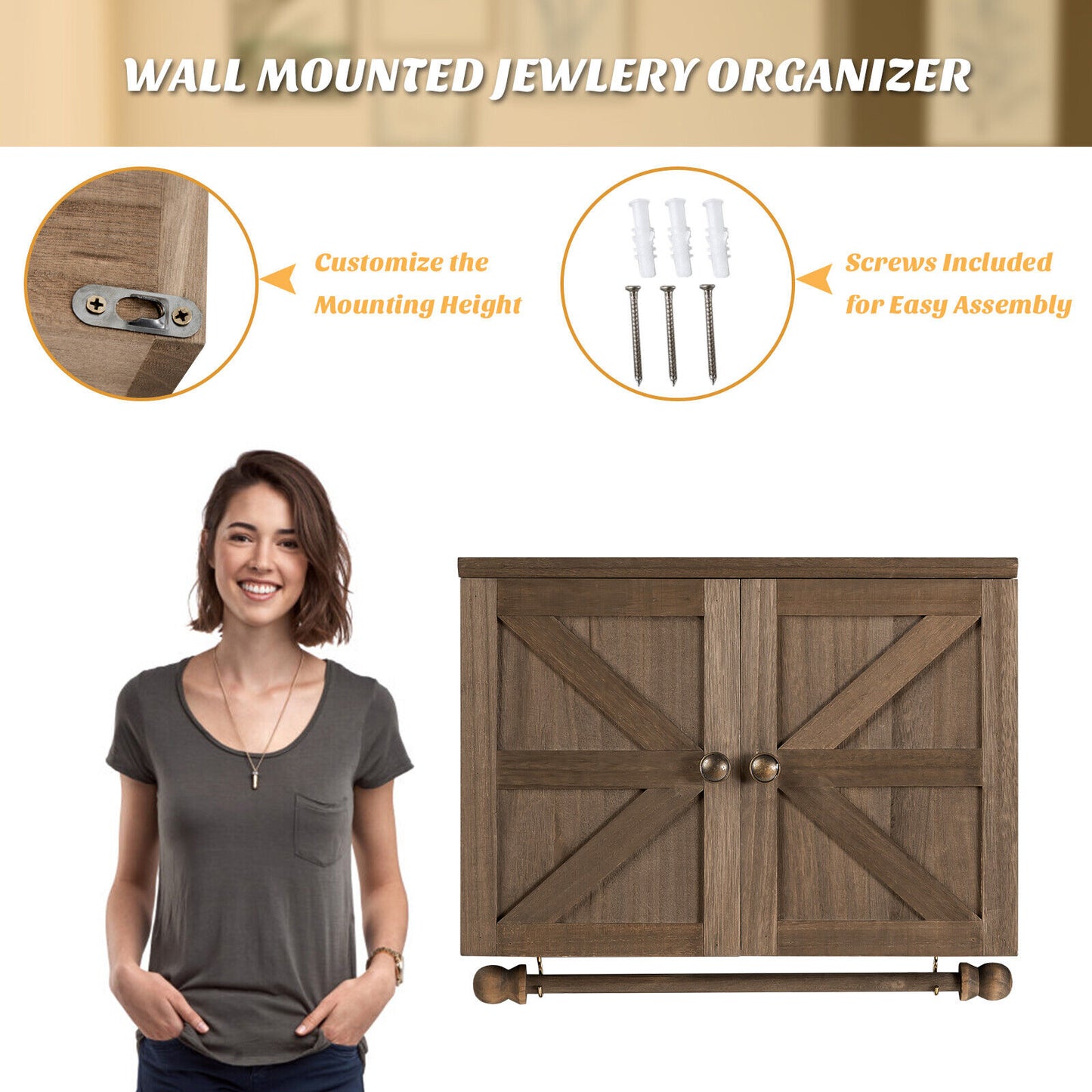 Wall Mounted Jewellery Storage Organizer