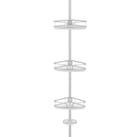 Telescopic Bathroom Shower Corner Shelf 4-Tier Aluminum Pole Caddy Rack