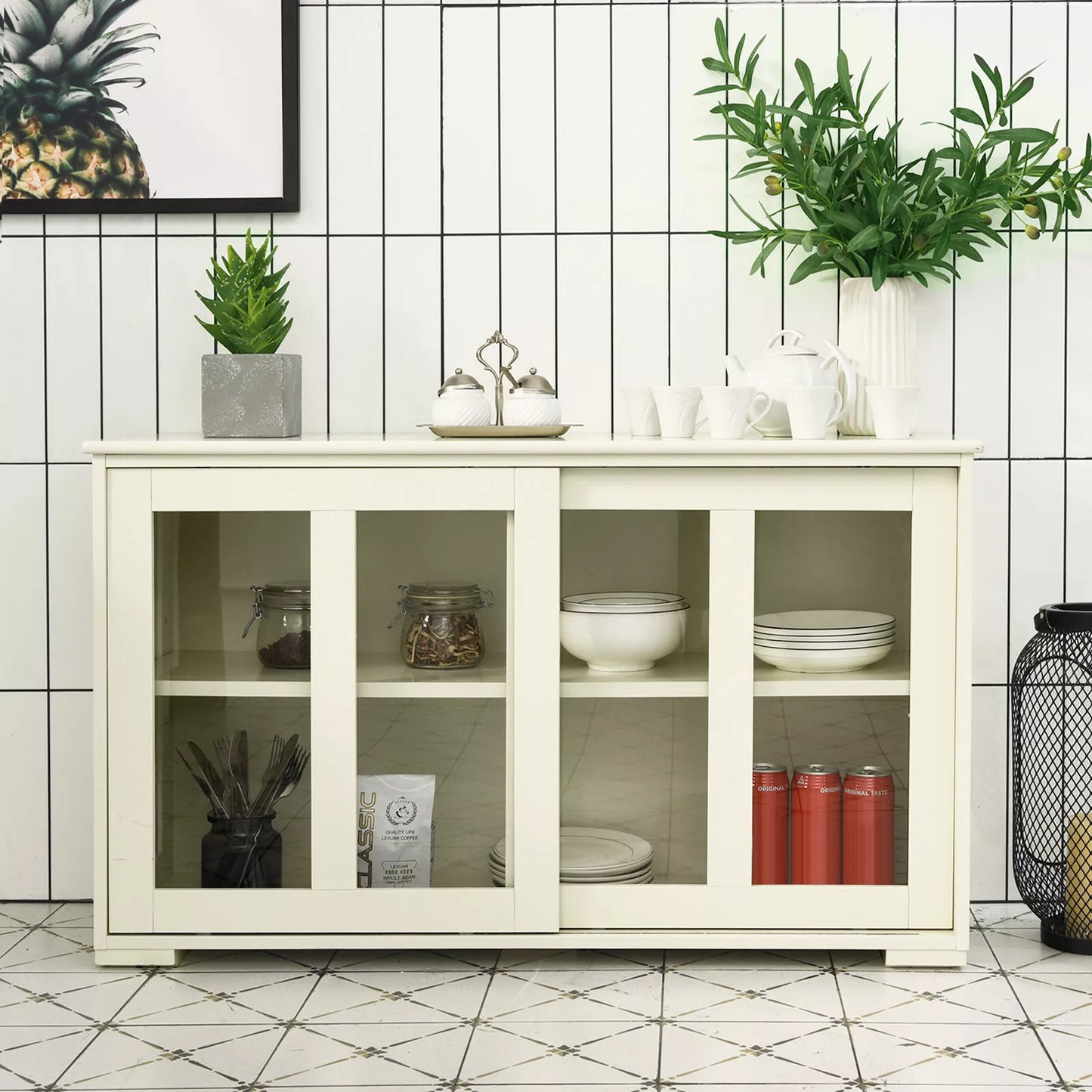 Kitchen Sideboard Buffet Storage Cabinet with Dining Table and Hallway Organizer