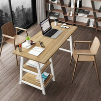 Computer Desk with Storage Shelves – Study Table, Laptop Desk, and Ladder-Style Workspace