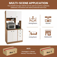 180cm Tall Kitchen Storage Cabinet – Buffet Sideboard Pantry Cupboard & Bookshelf