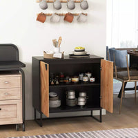 Modern Black Sideboard Buffet Cabinet – Storage Console Table & Accent Cabinet