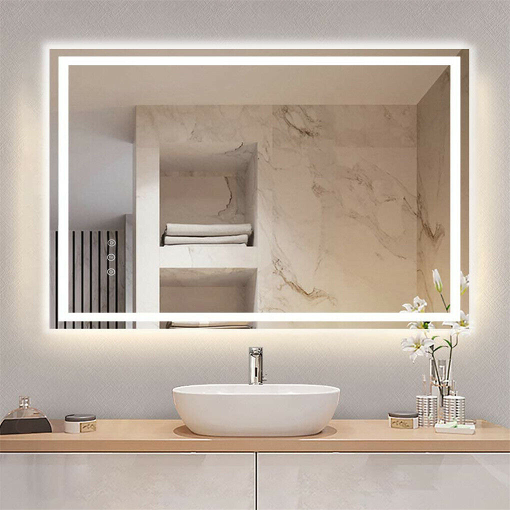 900*700MM Dimmable LED Bathroom Mirror Antifog Wall Mounted Vanity Makeup Mirror