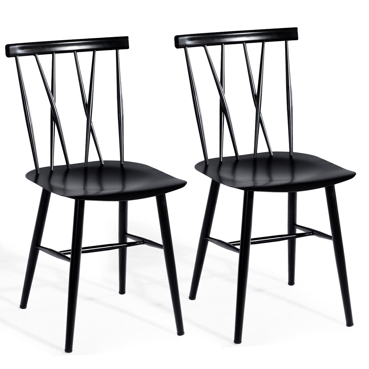 Set of 2 Metal Dinning Chairs Kitchen Bar Stools Counter Height Seat