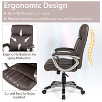 Executive Ergonomic Office Desk Chair Adjustable Home Chair w/ Flip-up Armrests