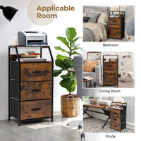 3 Chest of Drawers Industrial Storage Cabinet Dresser Organizer Wooden