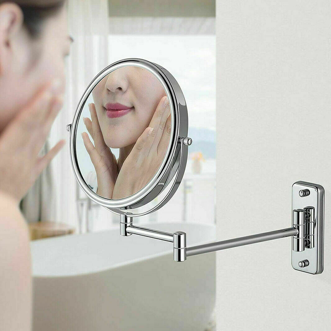 2 Double-Side Swivel Beauty Makeup Mirror 10X Magnification Wall-Mount Mirrors