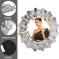 Contemporary Floating Wall Mirror Accent Mirror Wall Art with Designer Frame