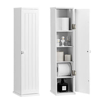 Bathroom Storage Cabinet Slim Tissue Organizer Paper Holder Toilet White