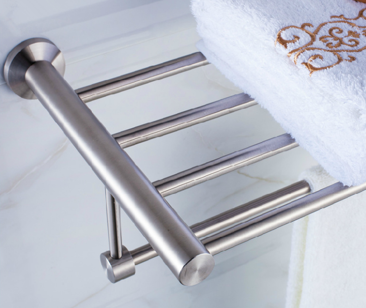 High-grade Pure 304 Stainless Steel Towel Rack Wall Mounted With Hanging Rail