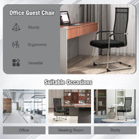 Set of 2 Office Guest Chair Meeting Room Conference Chair Mid-Back Mesh