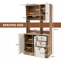 180cm Tall Kitchen Storage Cabinet – Buffet Sideboard Pantry Cupboard & Bookshelf