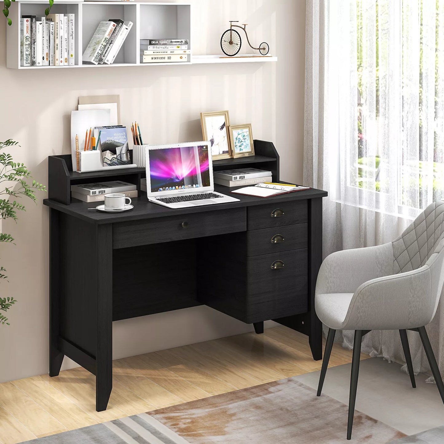 Modern Computer Desk with Drawer – Ideal PC, Laptop, Writing Table for Home Office or Student Study